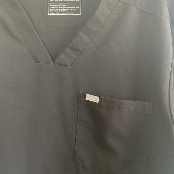 Figs Chisec Scrub Top TM3000 Black Size XXL - Picture 3 of 10